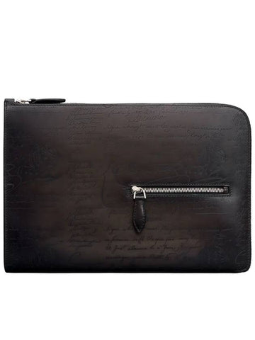 M244397K02 Nino TGM Scritto Leather Clutch - BERLUTI - BALAAN 1