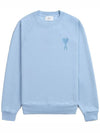 Heart Logo Sweatshirt Sky Blue - AMI - BALAAN.