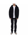 Tilden Fox Fur Zip Up Hoodie Black - MOOSE KNUCKLES - BALAAN 4