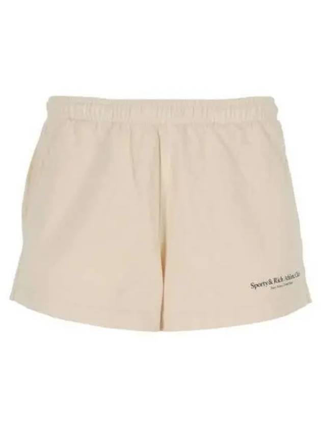 Women's Logo Print Shorts Cream - SPORTY & RICH - BALAAN 2