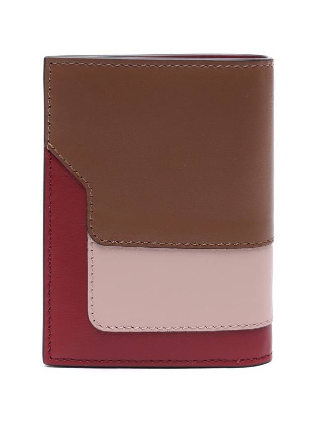 Logo Saffiano Leather Bifold Half Wallet Brown - MARNI - BALAAN 5