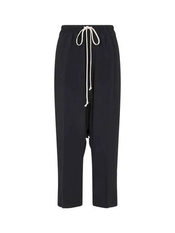 WOMEN Drawstring Cropped Pants Black - RICK OWENS - BALAAN 1