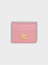 Triomphe Compact Shiny Calfskin Half Wallet Rose - CELINE - BALAAN 2