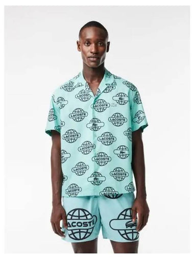 Men s Logo Planet Print Short Sleeve Shirt CH1880 53N KI4 Domestic Product GQ2N23101036823 - LACOSTE - BALAAN 1