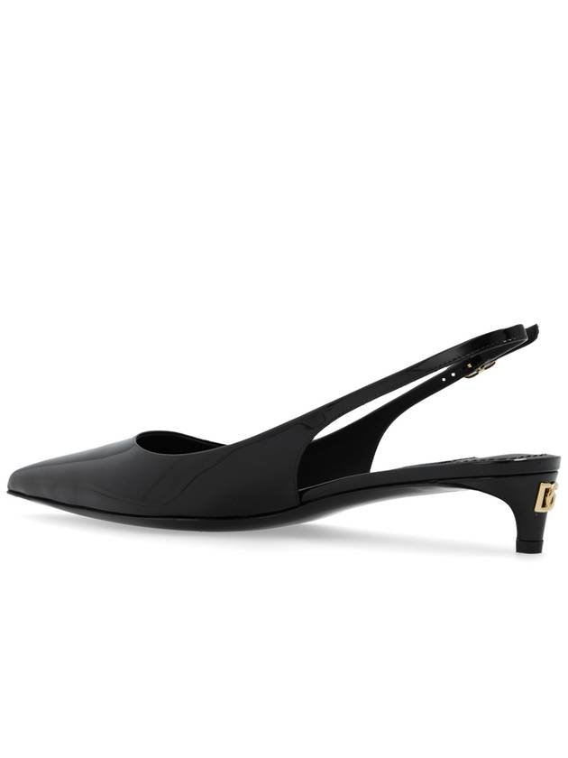 Pointed Toe Patent Calfs Slingback Heels Black - DOLCE&GABBANA - BALAAN 6