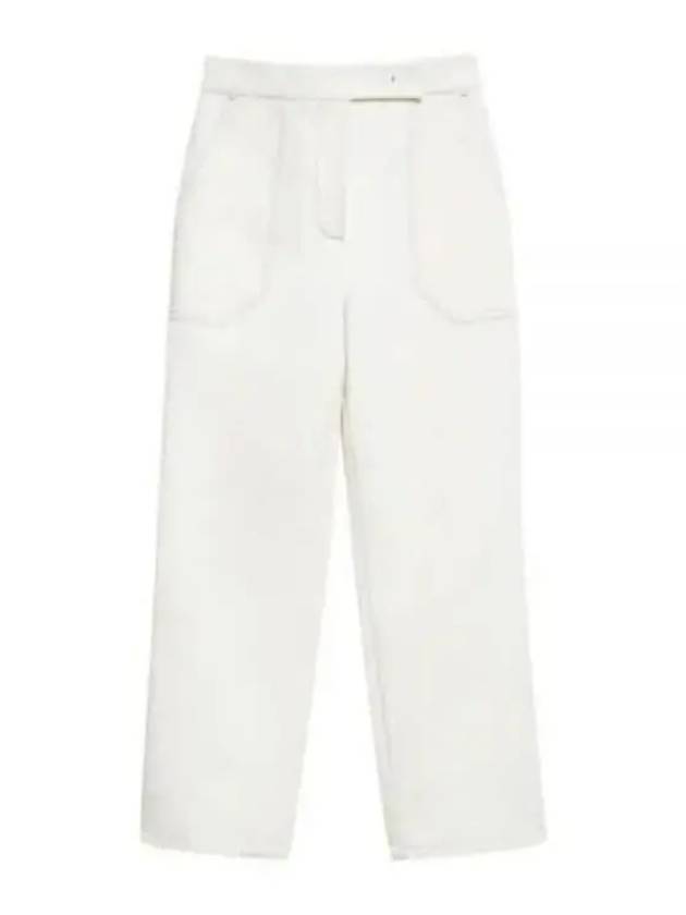 Alete Cropped Denim Straight Pants Ivory - MAX MARA - BALAAN 2