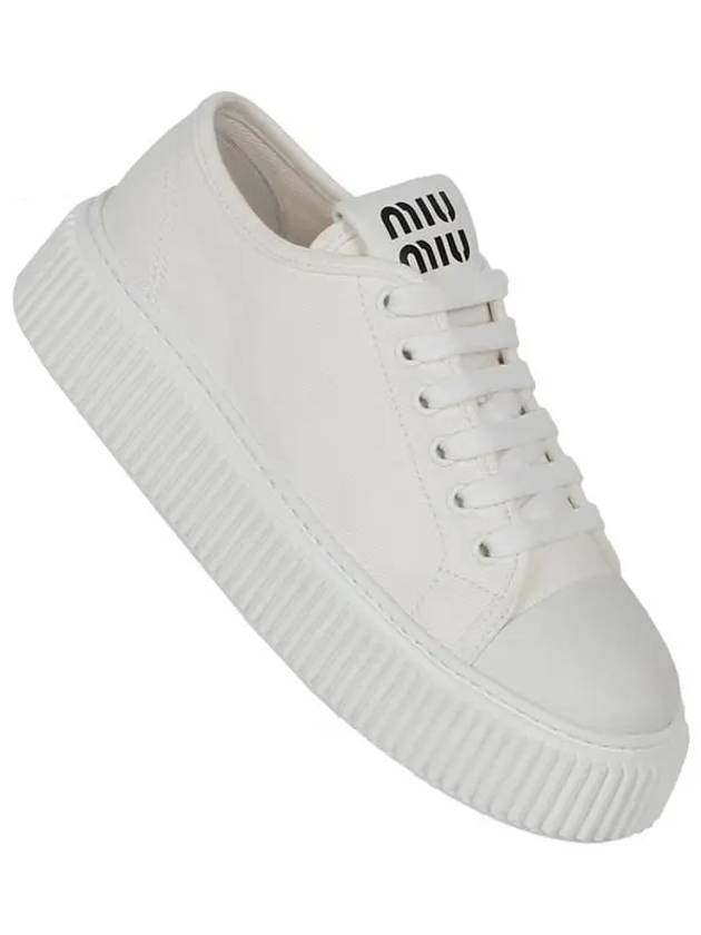 Denim Low Top Sneakers White - MIU MIU - BALAAN 2