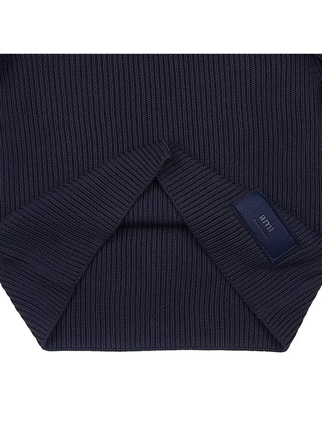 Logo Rib Turtleneck Navy - AMI - BALAAN 9