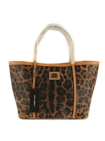 Leopard Tote Bag Brown - DOLCE&GABBANA - BALAAN 1