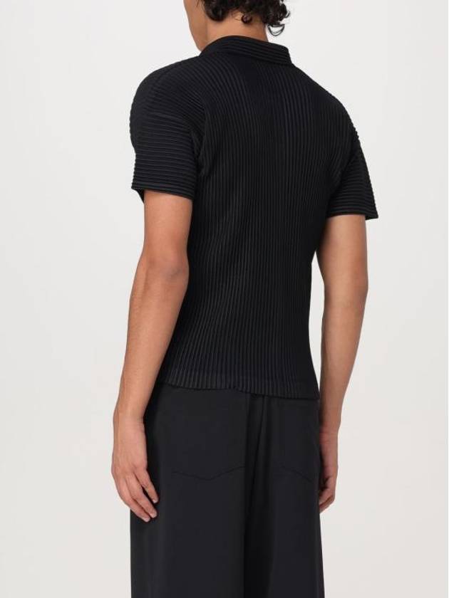 Basics Pleated Polo Shirt Black - ISSEY MIYAKE - BALAAN 4