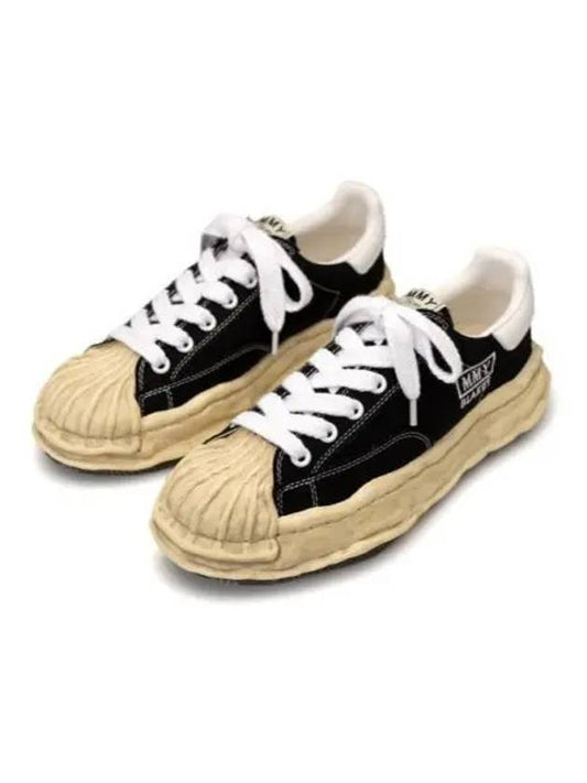 24 A13FW728 BLK Blakey OG Dyed Sole Canvas Low Top Sneakers - MIHARA YASUHIRO - BALAAN 1