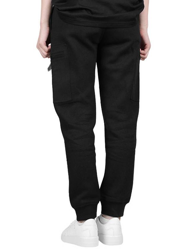 Cotton Blend Logo JoGGer Track Pants Black - BURBERRY - BALAAN.