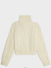 High-neck Aran Alpaca Knit Top Off White - CELINE - BALAAN 3