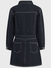 Women's Erling Stitch Line Cropped Denim Jacket Blue - MICANE - BALAAN 9