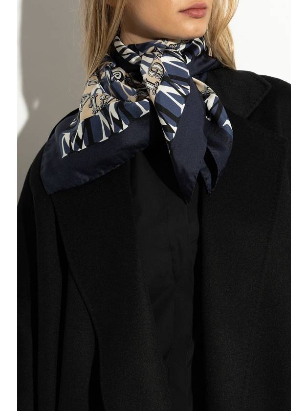 Max Mara Silk Scarf, Women's, Navy Blue - MAX MARA - BALAAN 2