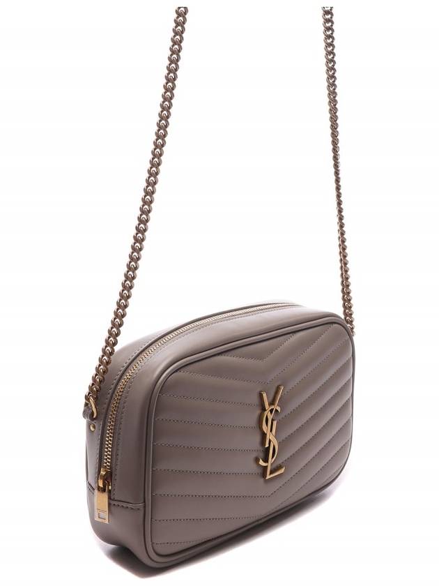 Lou Small Leather Cross Bag Grey - SAINT LAURENT - BALAAN 4