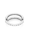 Women's Signature Logo Pave Double Band Ring Silver - PANDORA - BALAAN 4