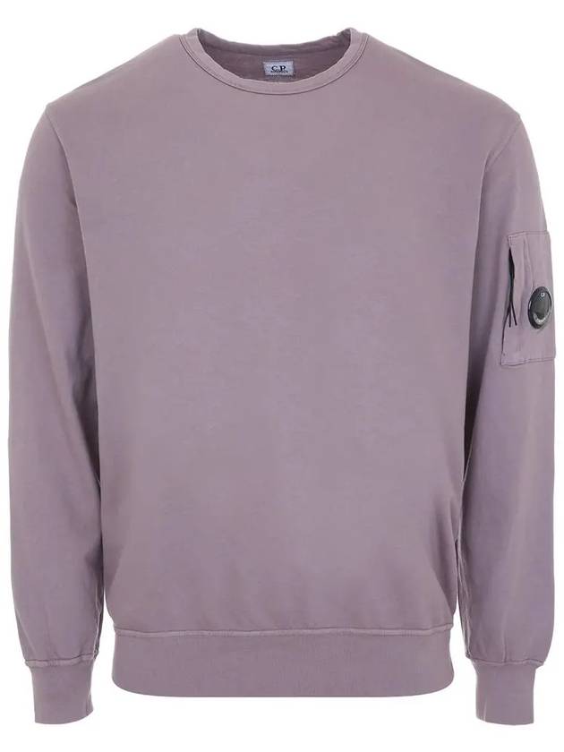 Light Fleece Crew Neck Sweatshirt Purple - CP COMPANY - BALAAN 3