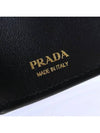 Vitello Move Logo 3-fold Bifold Wallet Black - PRADA - BALAAN 9