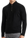 Golf PLAITED MERINO WOOL QUARTER ZIP SWEATER G4MF23S200 ONYX Men's Merino Wool Quarter Zip Sweater - G/FORE - BALAAN 3