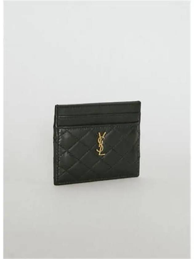 Gabi Quilted Lambskin Card Wallet Black - SAINT LAURENT - BALAAN 4