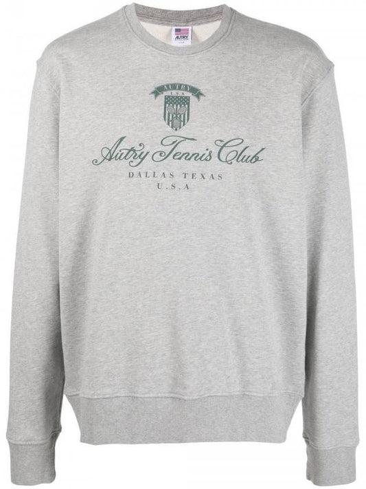 Tennis Club Badge Round Neck Sweatshirt Grey - AUTRY - BALAAN 1