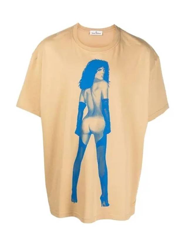 Oversized Pin-Up Short Sleeve T-shirt Beige - VIVIENNE WESTWOOD - BALAAN 2