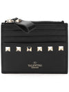 Women's Rockstud Coin Card Wallet Black - VALENTINO - BALAAN 1