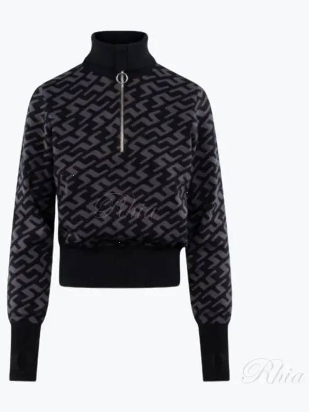 Women's Kerla Knit Zip-Up Knit Top Black - J.LINDEBERG - BALAAN 2