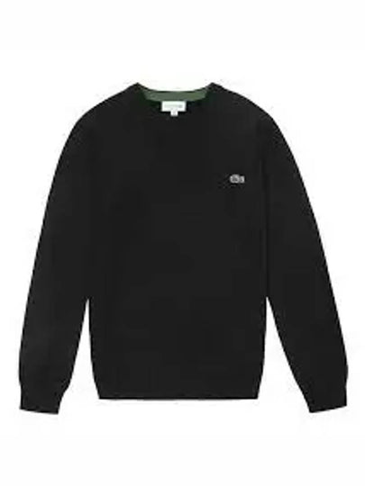 Embroidery Logo Crewneck Cotton Sweatshirt Black - LACOSTE - BALAAN 2