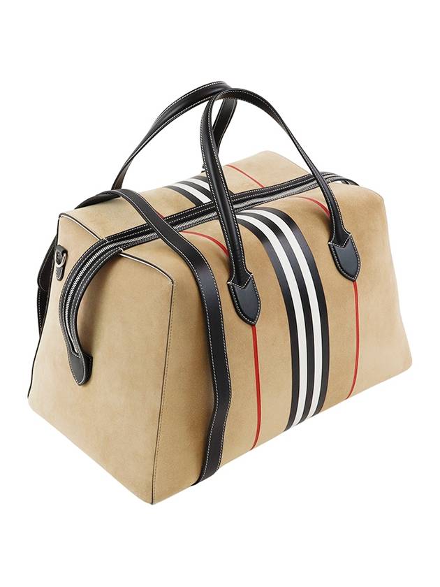 Striped Suede Tote Bag Beige - BURBERRY - BALAAN 4