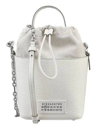 5AC Number Logo Texture Leather Bucket Bag Ivory - MAISON MARGIELA - BALAAN 2