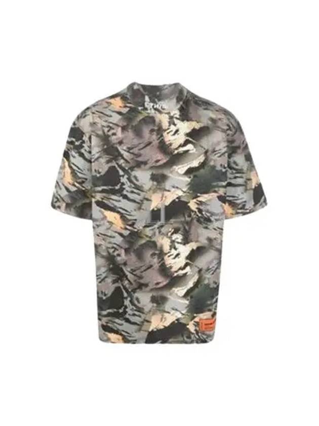 Camouflage Print Mock Neck Short Sleeve T-Shirt - HERON PRESTON - BALAAN 2