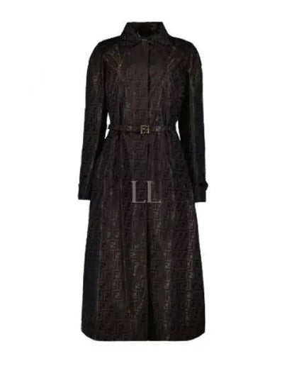 Cotton Blend Trench Coat Black - FENDI - BALAAN 2