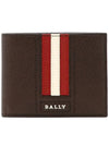 Tevye Leather Halfw Wallet Brown - BALLY - BALAAN 2