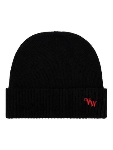 Embroidered Logo Knit Beanie Black - VIVIENNE WESTWOOD - BALAAN 1