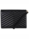 Grain De Poudre Cassandre Clutch Bag Black - SAINT LAURENT - BALAAN 4