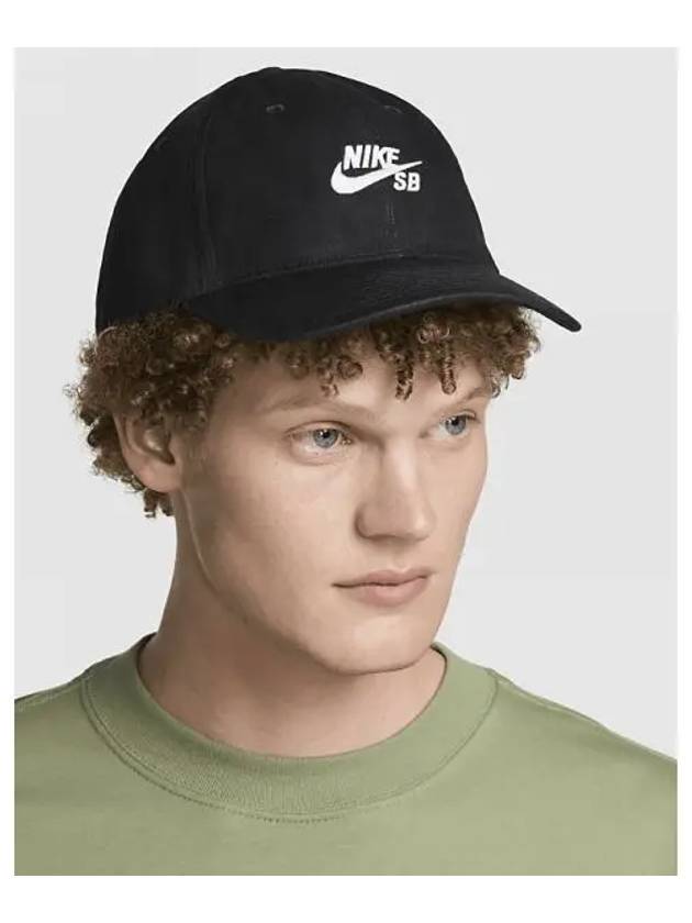 SB Club Unstructured Skateboarding Cap Black White HF7278 010 700287 - NIKE - BALAAN 1