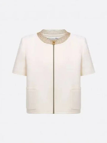 Embroidered cropped jacket 451V81Z1162 X0150 - DIOR - BALAAN 1