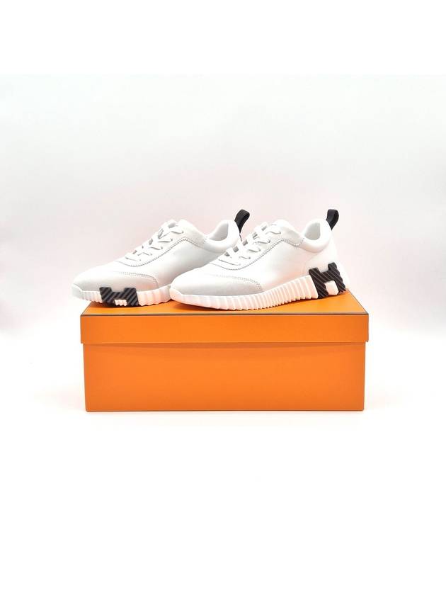 Bouncing Leather Low Top Sneakers Blanc - HERMES - BALAAN 4