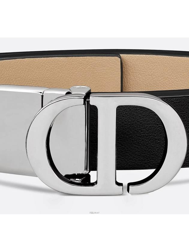 30 Montaigne Reversible Belt Black Biscuit Smooth - DIOR - BALAAN 6