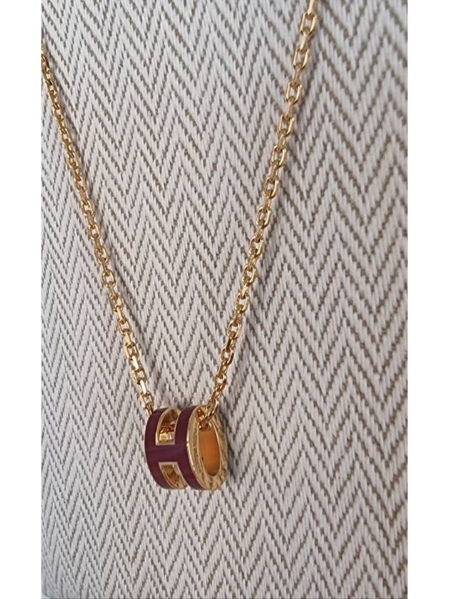 Mini Pop H Pendant Necklace Gold Rouge Ruby - HERMES - BALAAN 5