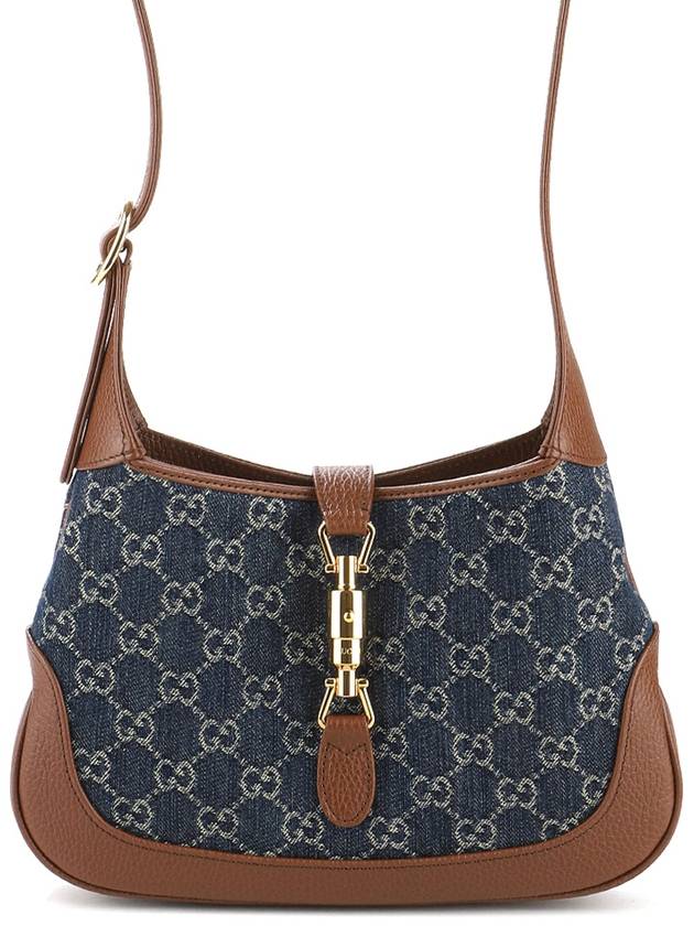 Jackie 1961 GG Jacquard Denim Shoulder Bag Blue - GUCCI - BALAAN 2