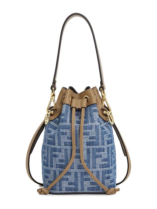 Mon Tresor FF Logo Denim Bucket Bag Light Blue - FENDI - BALAAN 2