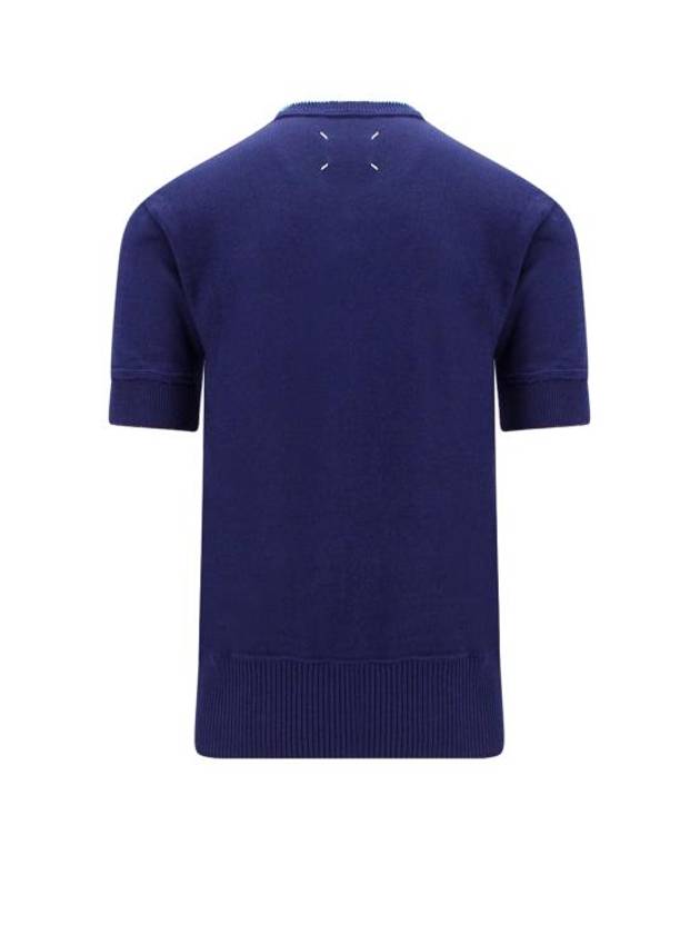 Signature Stitch Linen Knit Top Blue - MAISON MARGIELA - BALAAN 3