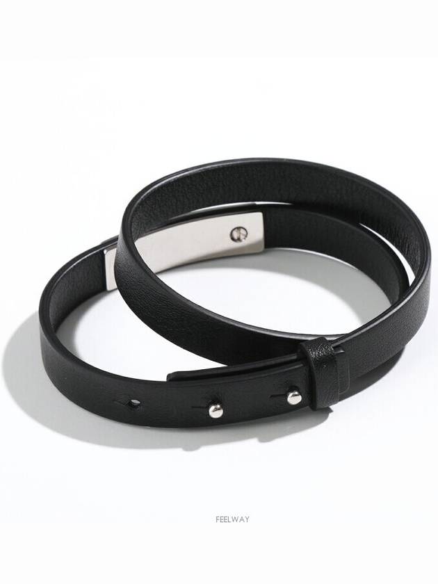 Couture Leather Double Bracelet Black - DIOR - BALAAN 6