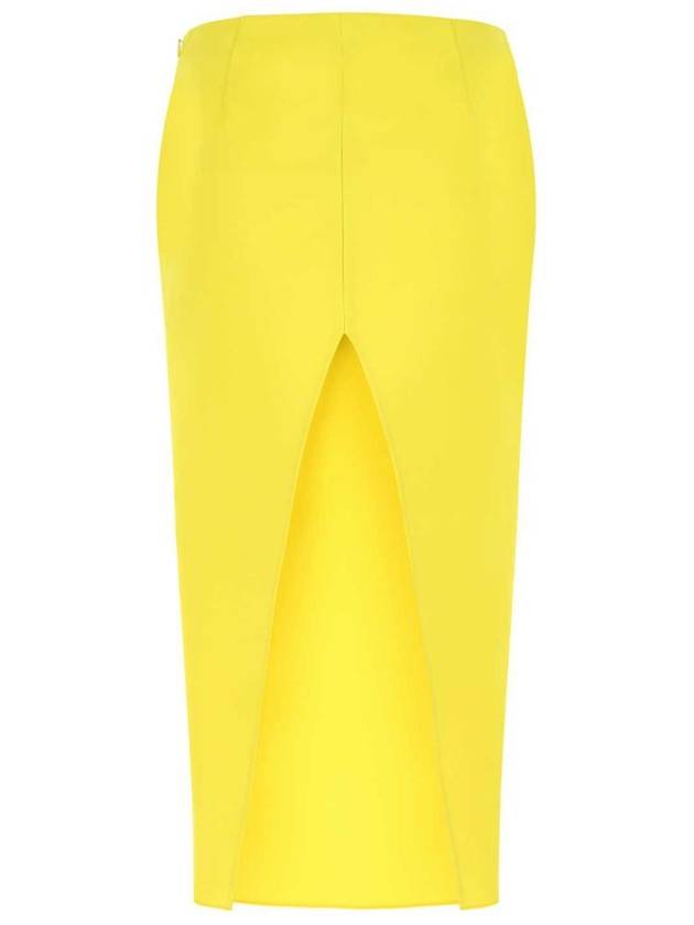 Women's Double Satin Pencil Skirt Yellow - PRADA - BALAAN 3