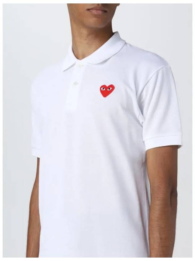 Comme des Garçons Heart Polo PK Short Sleeve TShirt White P1T006 E - COMME DES GARCONS PLAY - BALAAN 4