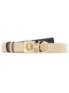 Salvatore Double Gancini Reversible Belt Beige - SALVATORE FERRAGAMO - BALAAN.