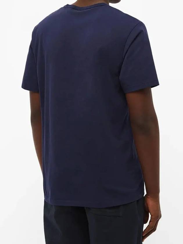 Chillax Fox Patch Classic Short Sleeve T-Shirt Navy - MAISON KITSUNE - BALAAN 5